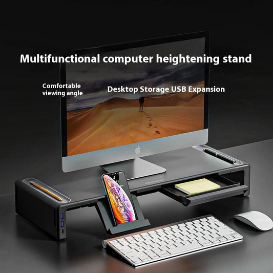 Monitor Elevated Rack USB Extended Folding Computer Desktop Storage Desktop Riser Base Bracket Heightened