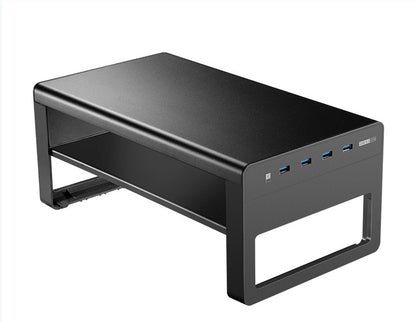 Ergonomic Monitor Stand with USB 3.0 Hub & Storage